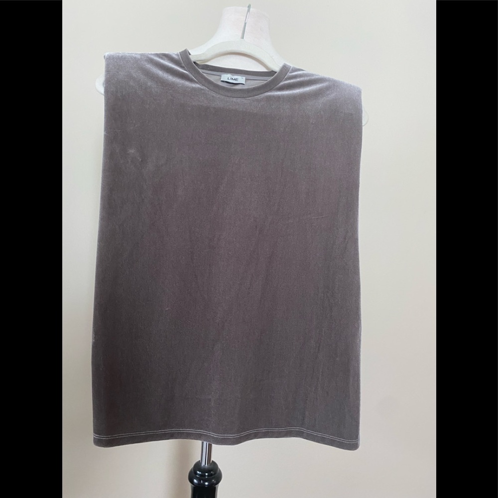 NWOT LIME top size S velour grey